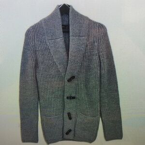 Men's Gray Cardigan Sweater